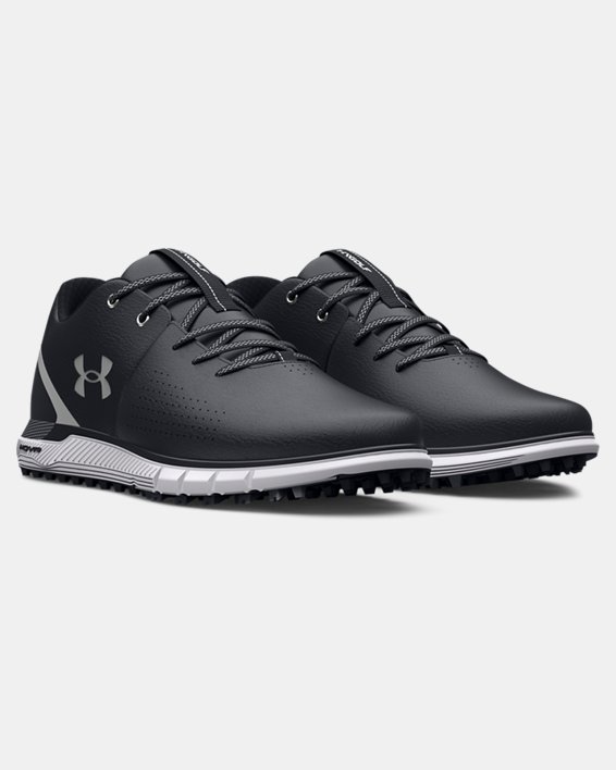 Men's UA HOVR™ Fade 2 Spikeless Wide (2E) Golf Shoes in Black image number 3